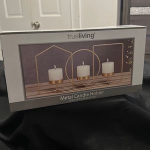True Living Metal Candle Holder (Candles not included)